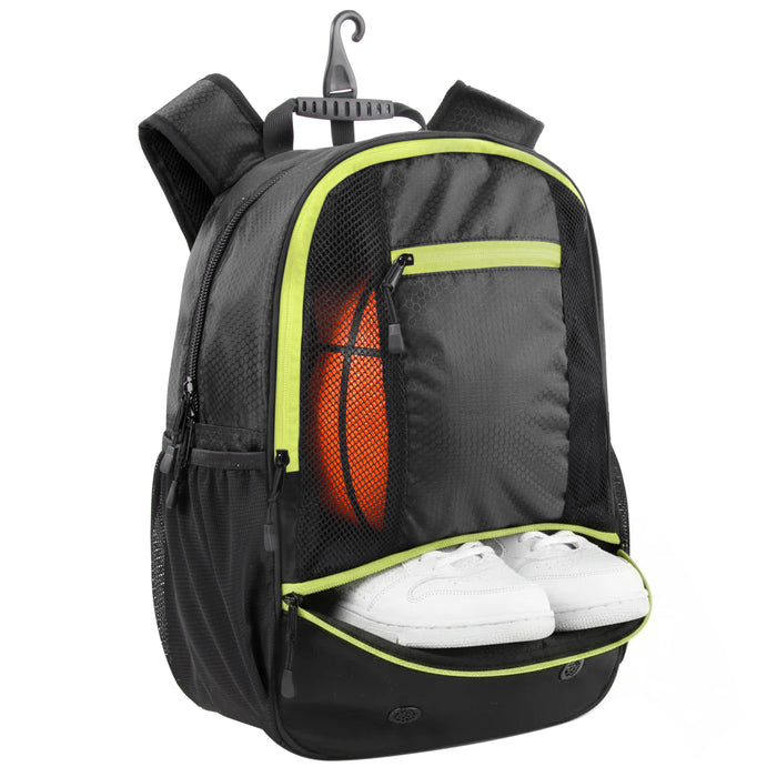 Universal Sports Backpack with Ball & Shoe Compartment - Black
