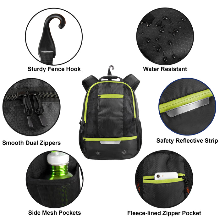 Universal Sports Backpacks with Ball & Shoe Compartment - Black