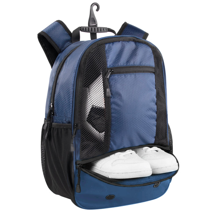 Universal Sports Backpack with Ball & Shoe Compartment - Navy