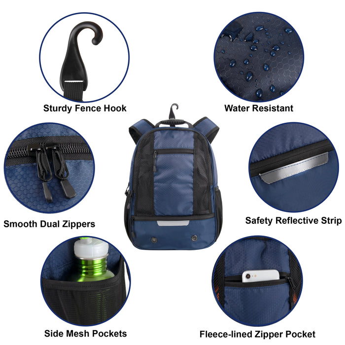 Universal Sports Backpacks with Ball & Shoe Compartment - Navy