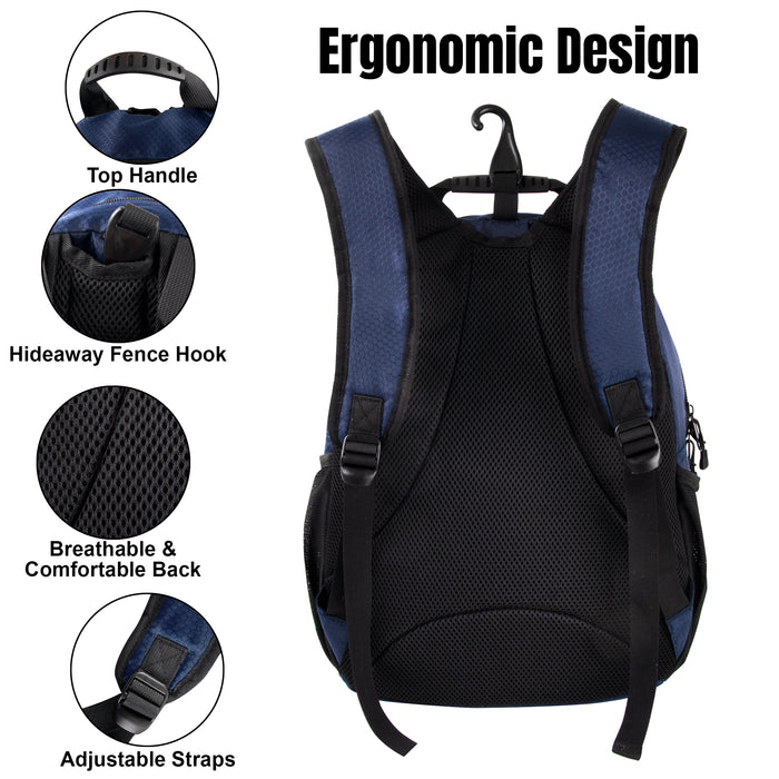 Universal Sports Backpacks with Ball & Shoe Compartment - Navy