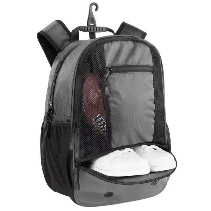 Universal Sports Backpack with Ball & Shoe Compartment - Grey