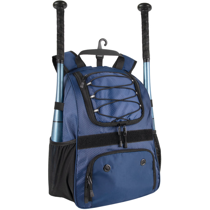 Baseball Backpacks with Bat, Ball & Shoe Compartment - Navy