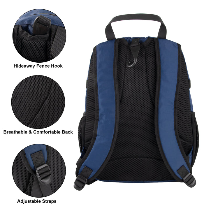 Baseball Backpacks with Bat, Ball & Shoe Compartment - Navy