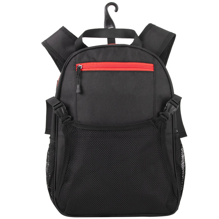 Youth Baseball & Softball Backpacks with Bat, Glove Mesh Pocket  - Black