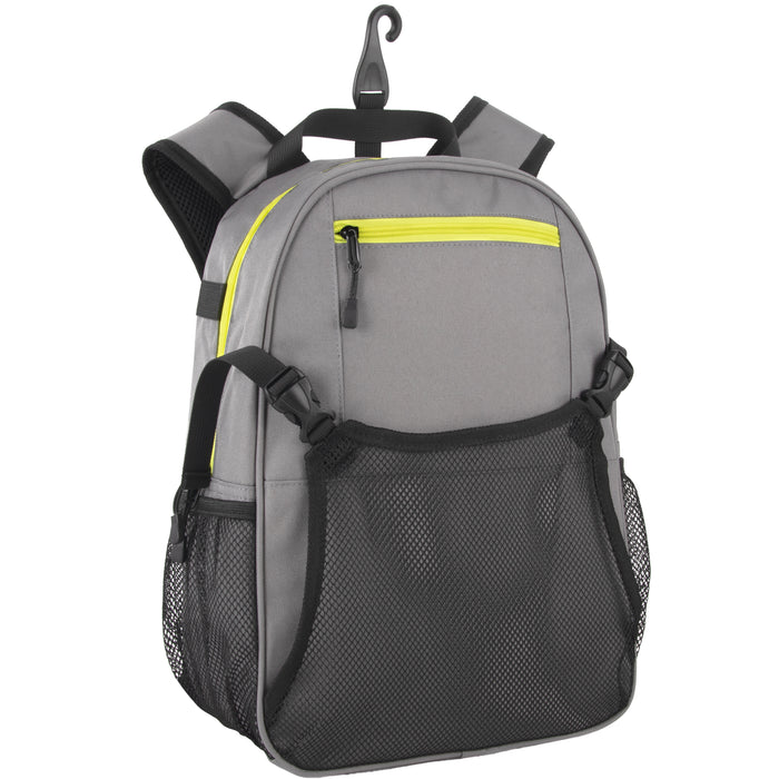 Youth Baseball & Softball Backpacks with Bat, Glove Mesh Pocket  - Grey