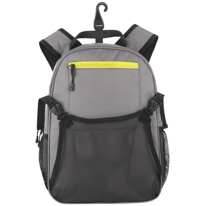 Youth Baseball & Softball Backpacks with Bat, Glove Mesh Pocket  - Grey