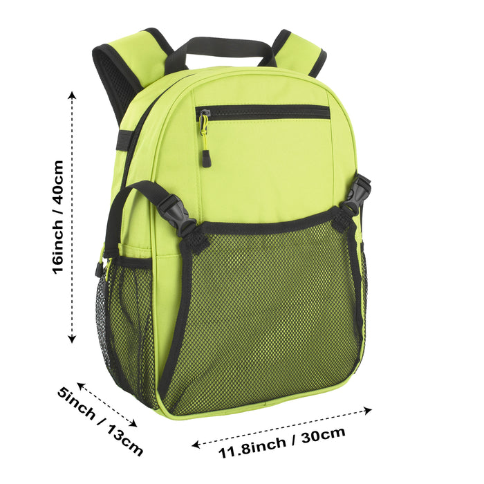 Youth Baseball & Softball Backpacks with Bat, Glove Mesh Pocket  - Lime Green