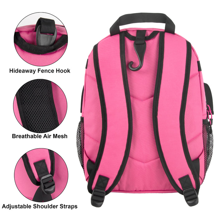 Youth Baseball & Softball Backpacks with Bat, Glove Mesh Pocket  - Pink