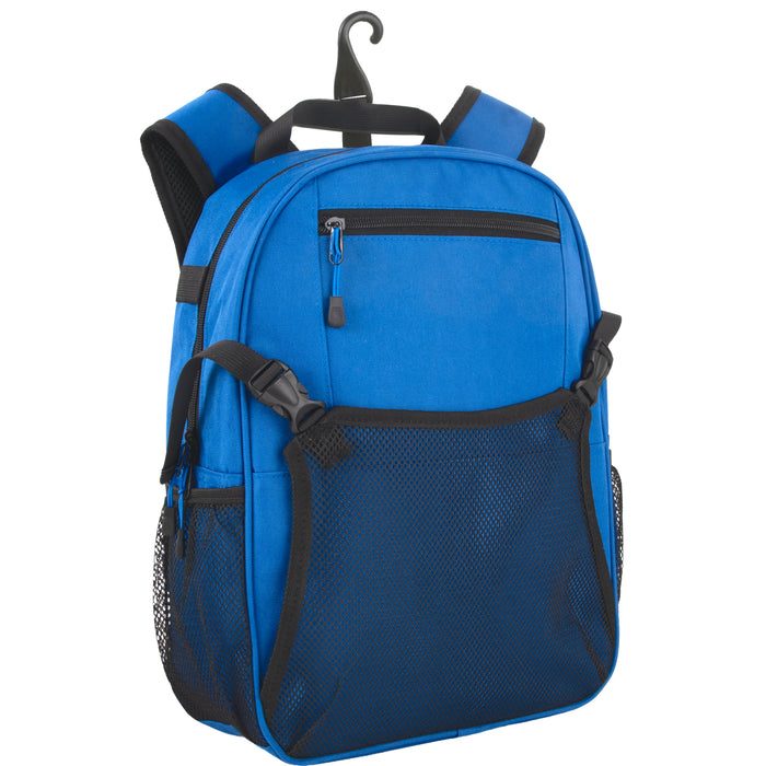 Youth Baseball & Softball Backpacks with Bat, Glove Mesh Pocket  - Blue