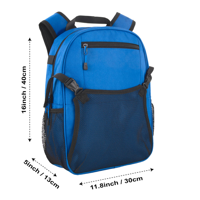 Youth Baseball & Softball Backpacks with Bat, Glove Mesh Pocket  - Blue