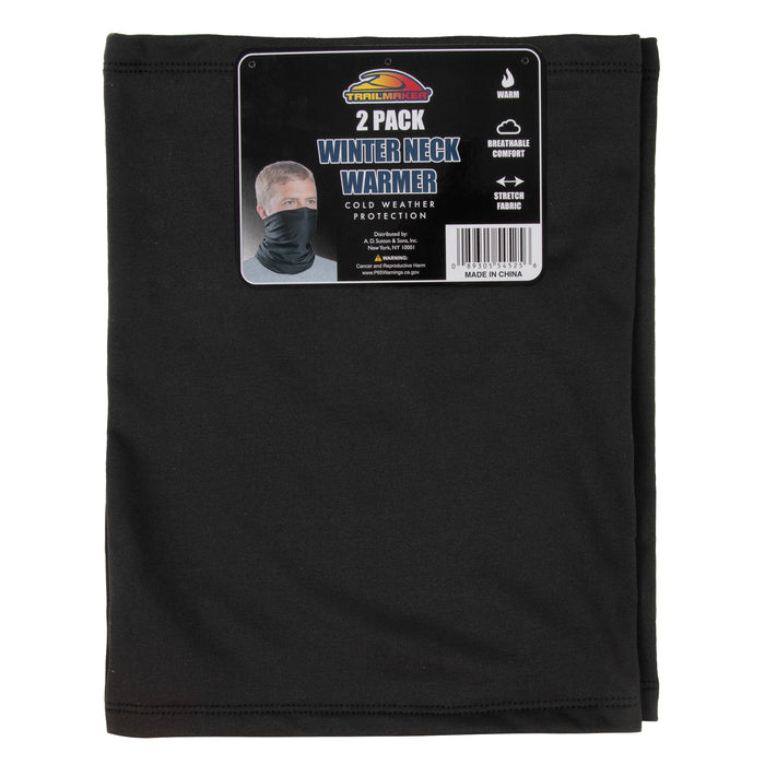 Adult Winter Neck Warmer - 2 Pack- Black