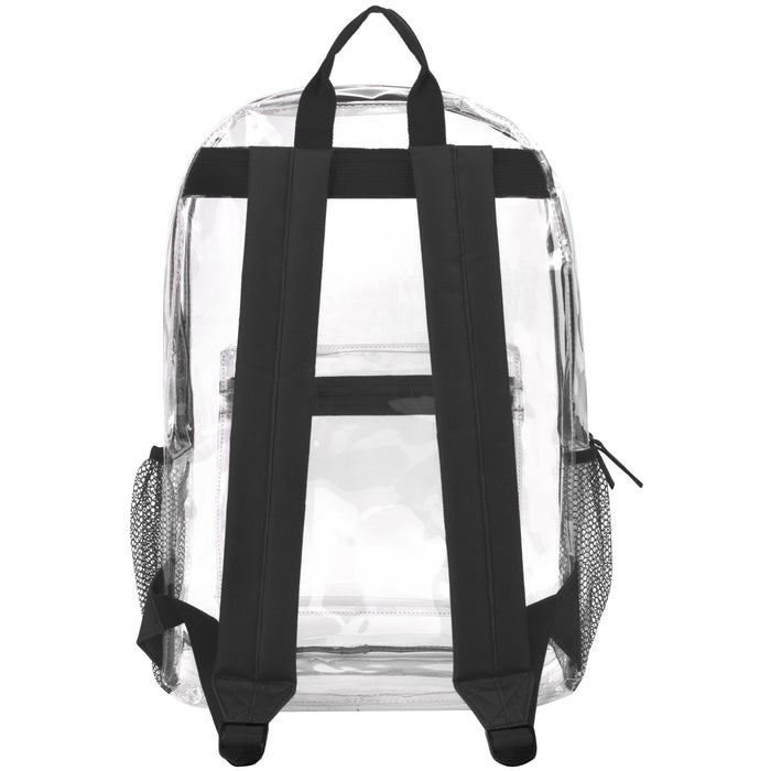 Wholesale Classic 17 Inch Clear Backpack - Black - BagsInBulk.com