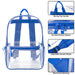 Wholesale Classic 17 Inch Clear Backpack - Blue - BagsInBulk.com