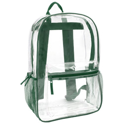 Wholesale Classic 17 Inch Clear Backpack - Green - BagsInBulk.com