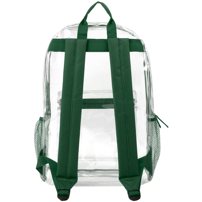 Wholesale Classic 17 Inch Clear Backpack - Green - BagsInBulk.com