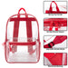 Wholesale Classic 17 Inch Clear Backpack - Red - BagsInBulk.com