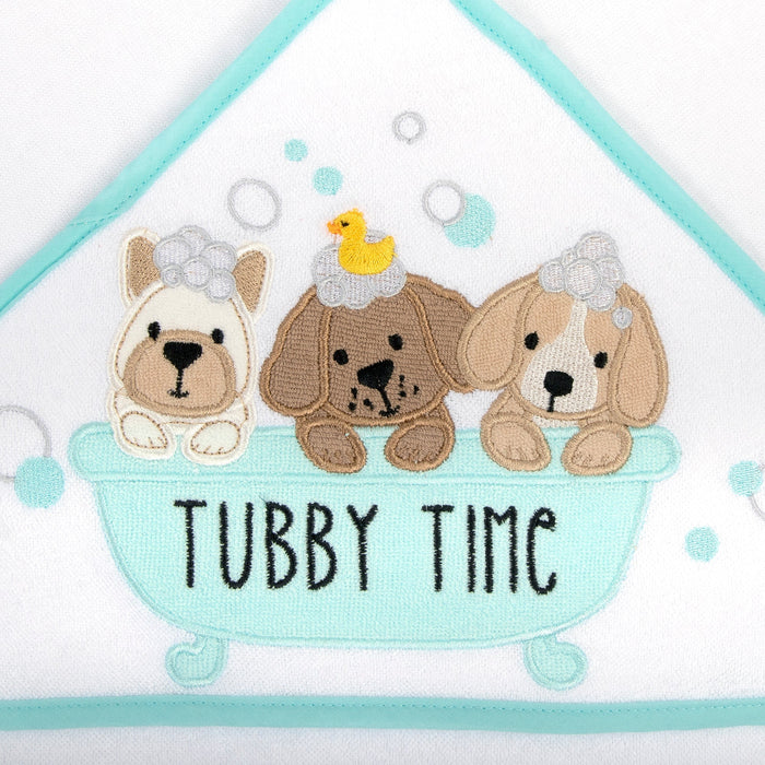 Puppy Hooded Bath Towel & 5 Wash Cloth Baby Bath Sets - BagsInBulk.com