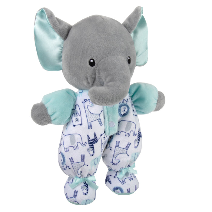 Bay Essentials Blue Elephant Plush With Rattle - BagsInBulk.com