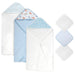 6 Piece Hooded Bath Towel & Wash Cloth Baby Bath Sets - Woodland Theme - BagsInBulk.com