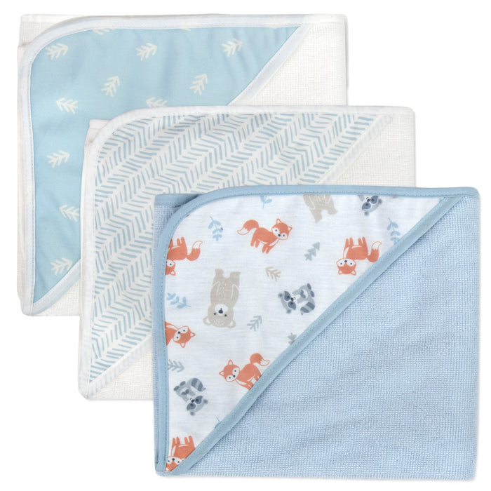 6-Piece Baby Bath Set with Hooded Bath Towel & Wash Cloth - Woodland Theme - BagsInBulk.com