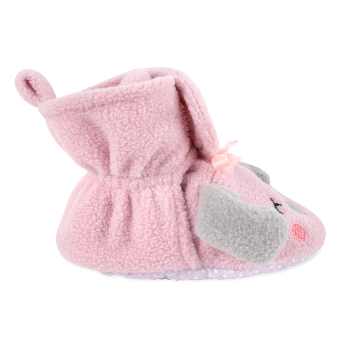 Fleece Baby Booties - Cozy Pink Puppy - BagsInBulk.com