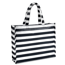 Wholesale Striped 15 x 12 Non Woven Tote Bag - Assorted - BagsInBulk.com