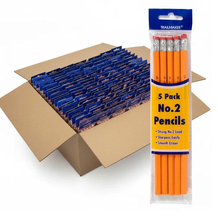 100-pack Bulk Trailmaker No. 2 Pencils 5-Pack, Wood Cased