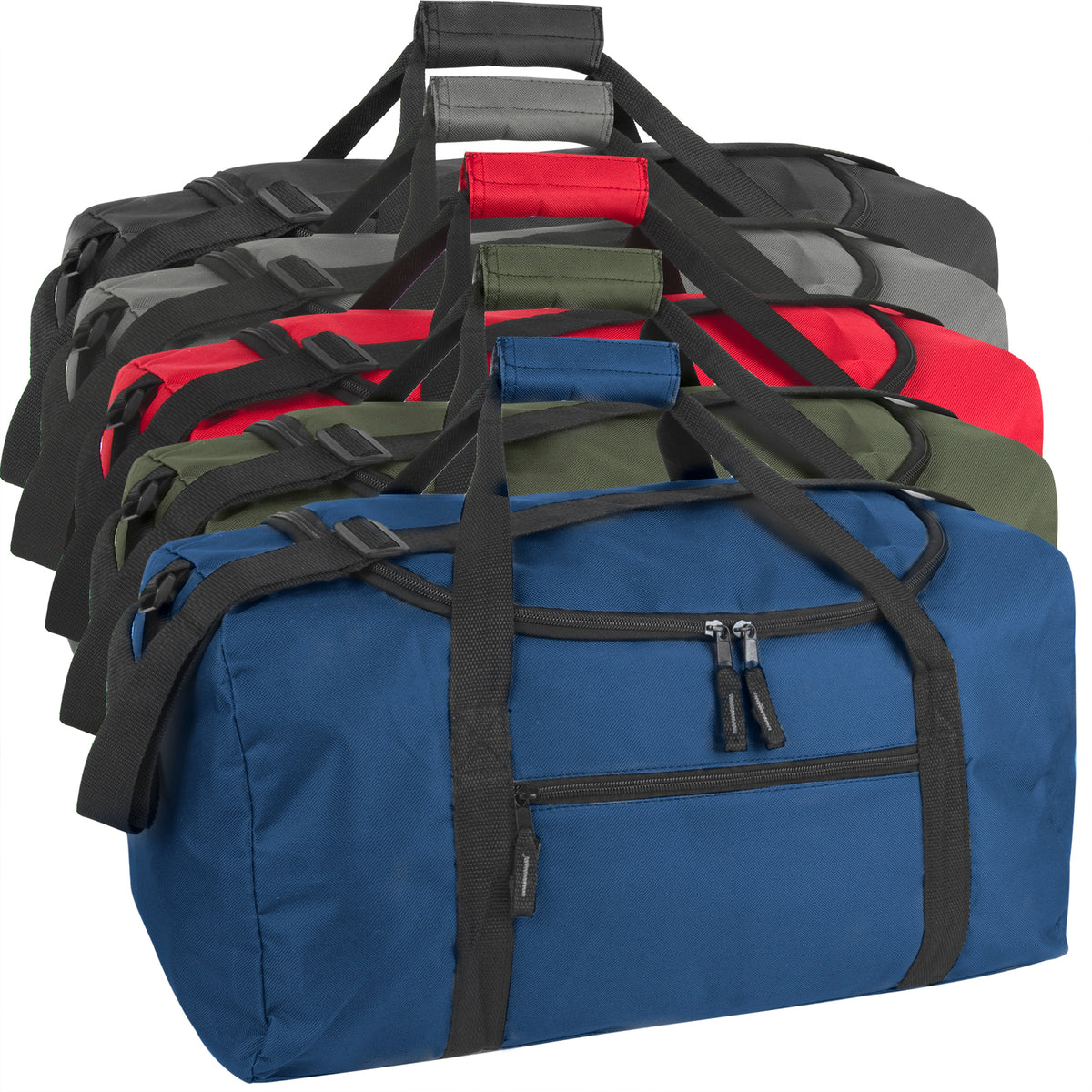 24-pack - 20 Inch Duffle Bag, Assorted Colors — BagsInBulk.com