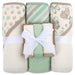 6-Piece Baby Bath Set with Hooded Bath Towel & Wash Cloth - Dinosaur Theme - BagsInBulk.com