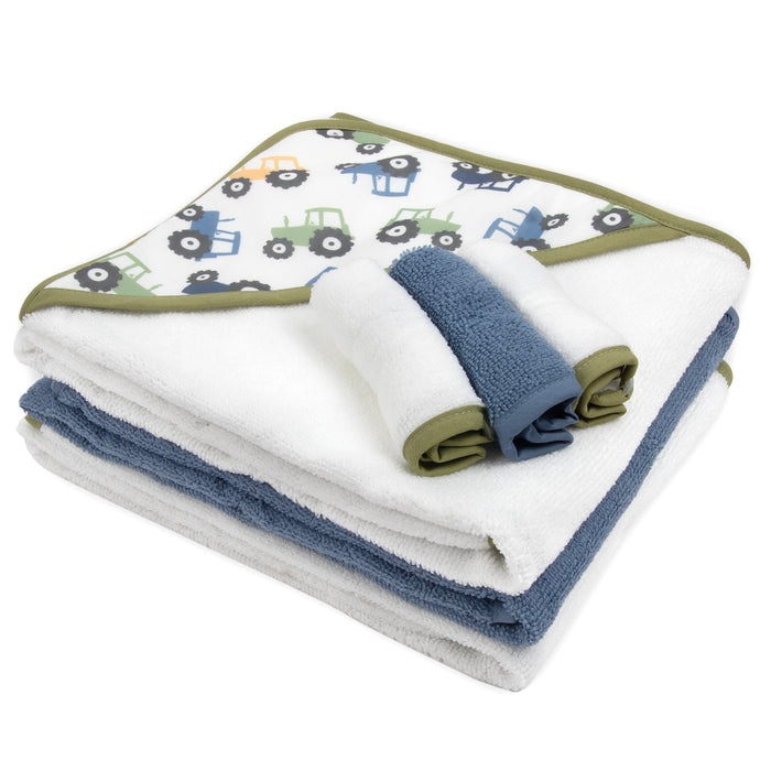 6-pc. Baby Bath Set w/ Hooded Towel & Wash Cloths - Daddy's Little Buddy - BagsInBulk.com