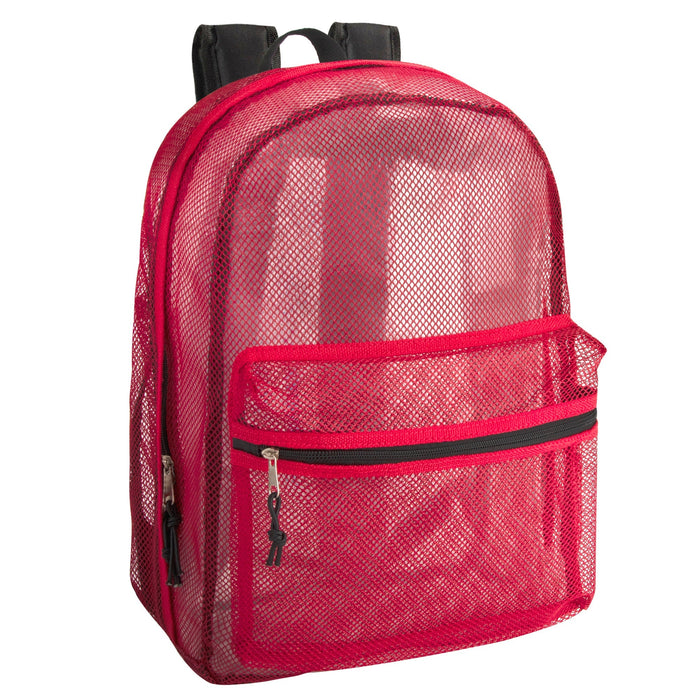 Bulk Premium 17 Inch Mesh Backpack - 5 Assorted Colors - BagsInBulk.com