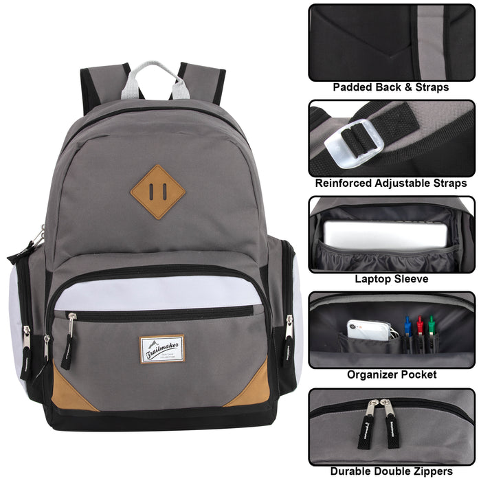 19" Duo Compartment Backpack with 30-Piece School Supply Kit - 4 Colors - BagsInBulk.com