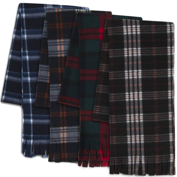 Wholesale Adult Fleece Scarves 60" x 8" With Fringe - Flannel Scarves - 