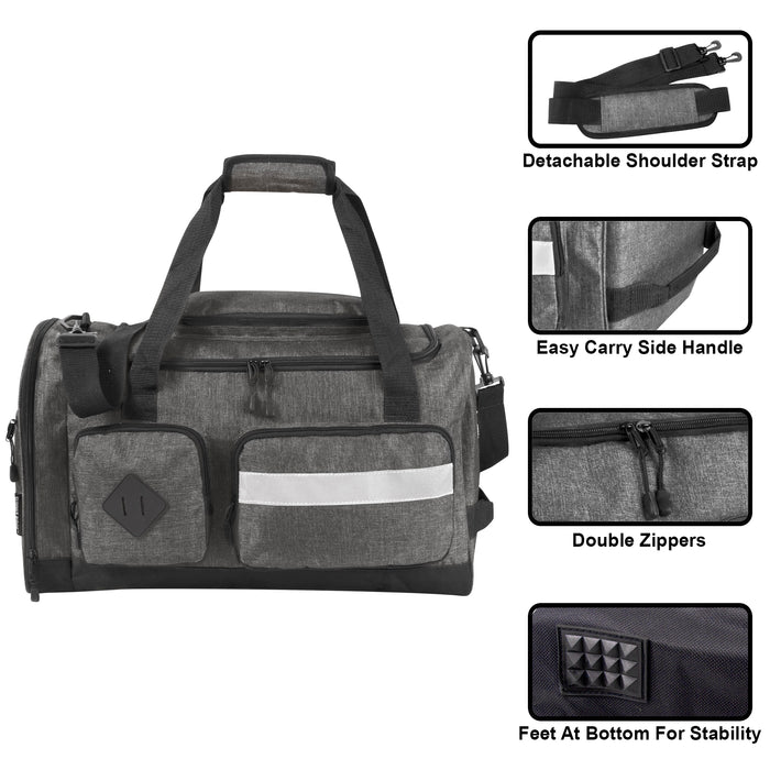 20 Inch Reflective Strip Duffle Bag - BagsInBulk.com