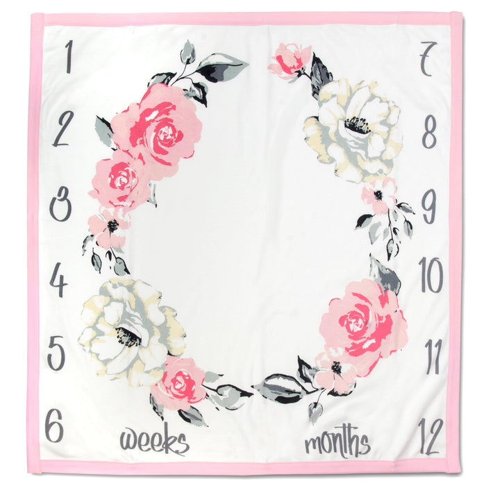 Photo Op Milestone Blanket - Pink Floral - BagsInBulk.com