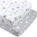 Grey Sky Fitted Crib Mattress Sheets -2 Pack - BagsInBulk.com