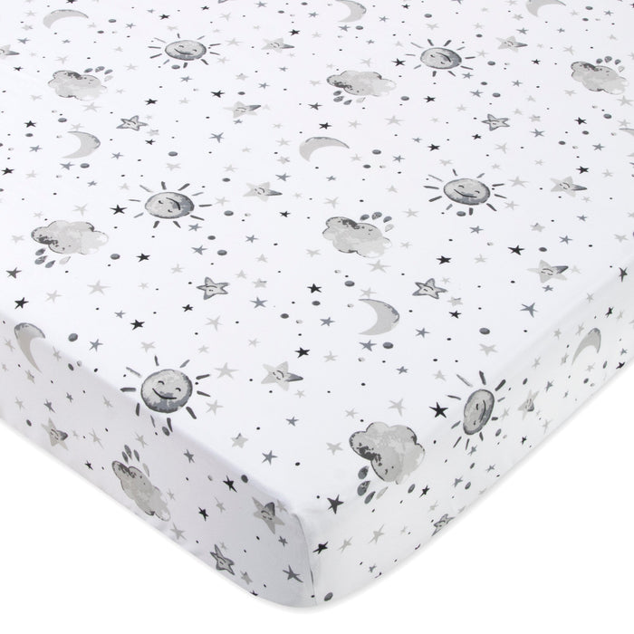 Grey Sky Fitted Crib Mattress Sheets -2 Pack - BagsInBulk.com