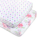 Purple & Pink Floral Fitted Crib Mattress Sheets -2 Pack - BagsInBulk.com