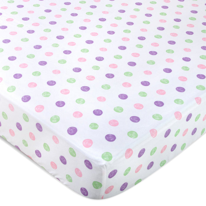 Purple & Pink Floral Fitted Crib Mattress Sheets -2 Pack - BagsInBulk.com