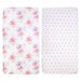 Purple & Pink Floral Fitted Crib Mattress Sheets -2 Pack - BagsInBulk.com