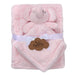 Baby 2 Piece Set Fleece Blankets 36" x 30" & Snuggler - Pink Elephant - BagsInBulk.com