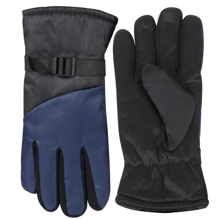 Adult Winter Color Block Gloves - 5 Assorted Colors - 