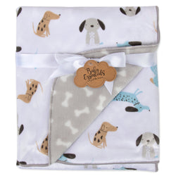 Baby Fleece Blankets 36" x 30" - Puppy Themed - BagsInBulk.com