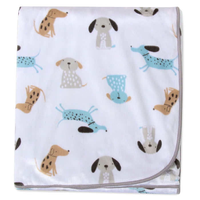 Baby Fleece Blankets 36" x 30" - Puppy Themed - BagsInBulk.com