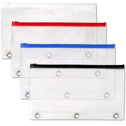 Wholesale 3 Ring Binder Clear Pencil Case - Assorted - 