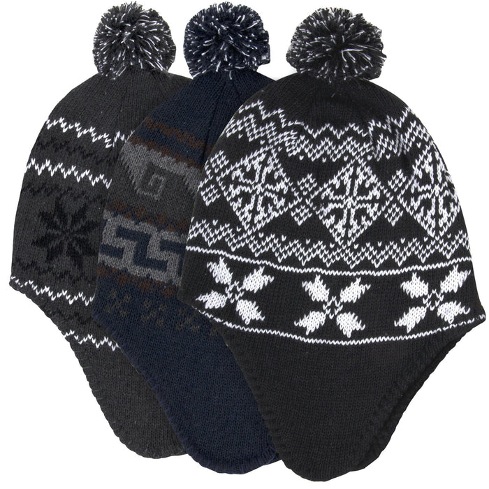 Adult Knit Winter Hats  – 3 Prints - 