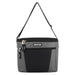 Grey 600D Polyester Fridge Pak 12-can cooler bag with black front pocket and shoulder strap.