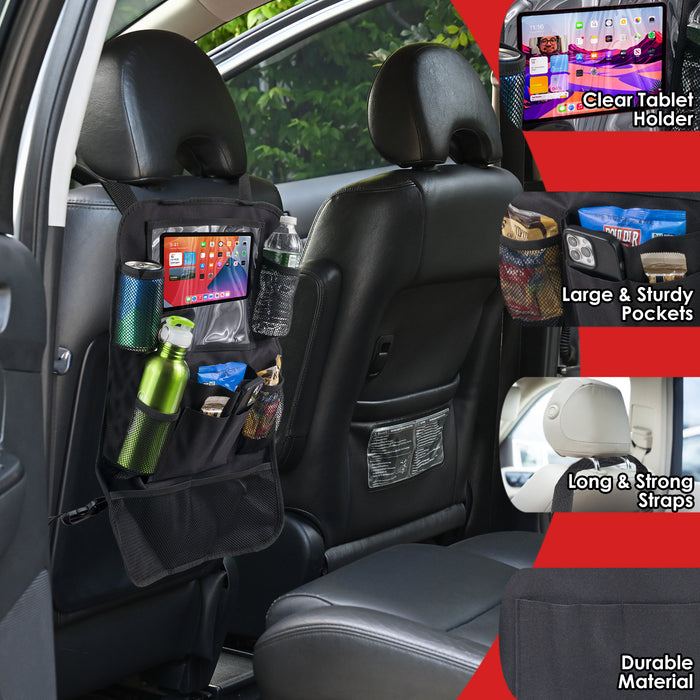 Back Seat Organizer - Black- 2 Pack - BagsInBulk.com