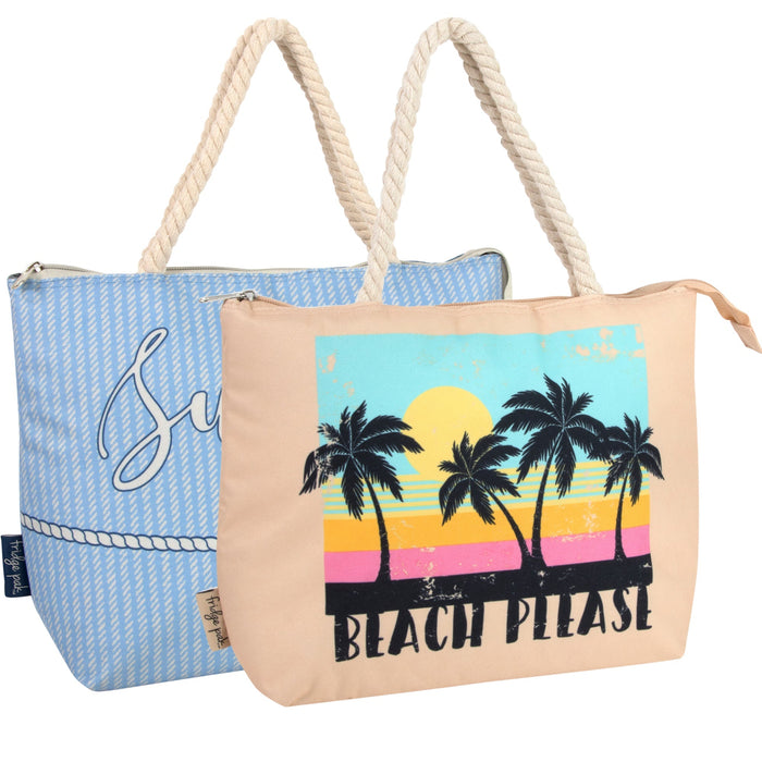 Fridge Pak Insulated Zippered Beach Totes - 2 Prints - BagsInBulk.com